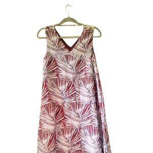 THE LIMITED Burgundy Palm Print Sleeveless Maxi Asymmetrical Sundress Size S NWT